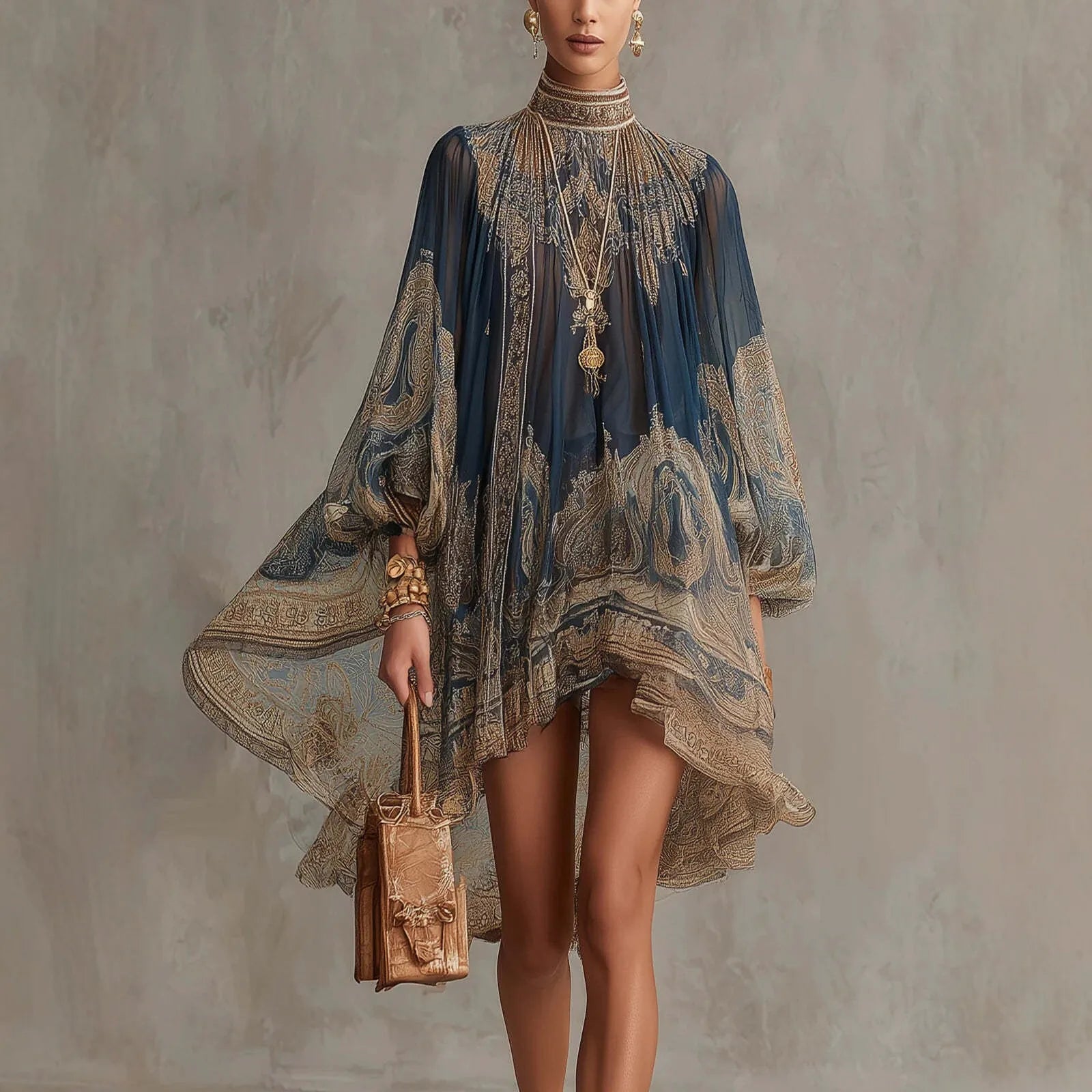 Damaris Printed Chiffon Dress