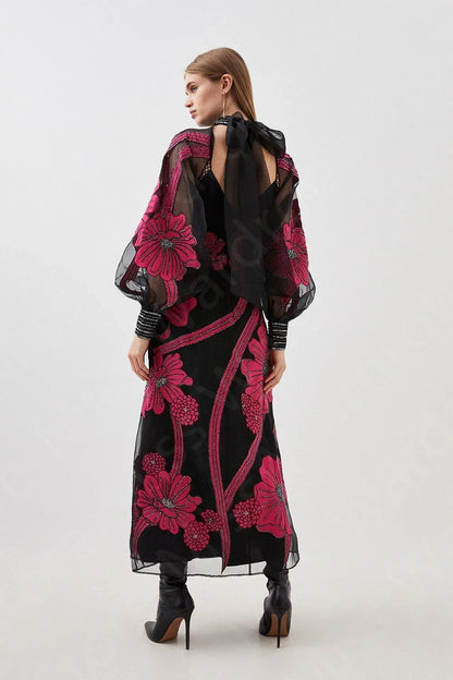 Positano Floral Evening Dress