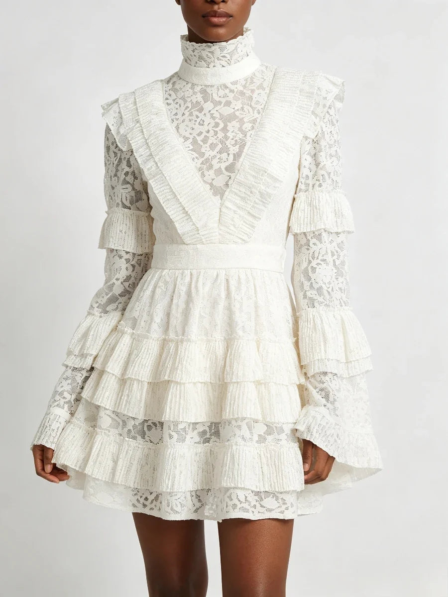 Crown Lace Turtleneck Dress