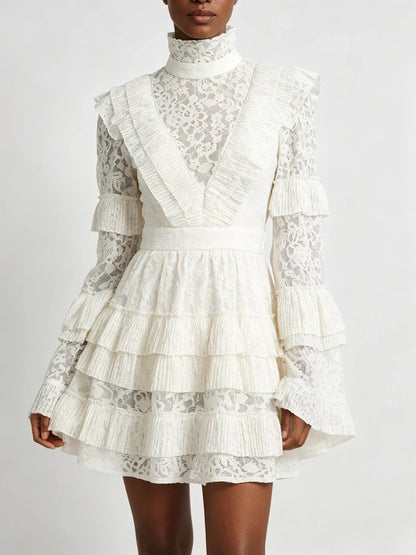 Crown Lace Turtleneck Dress