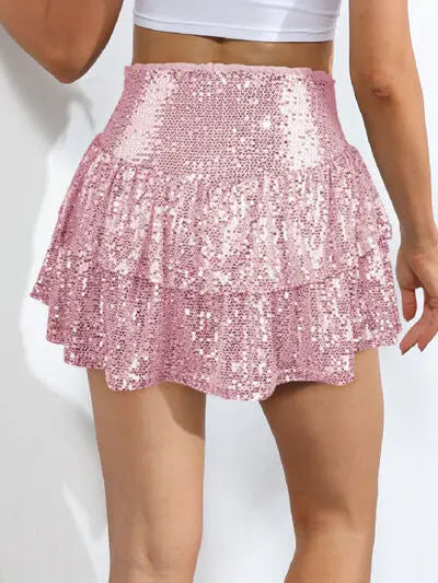 | Sequin Layered Mini Skirt