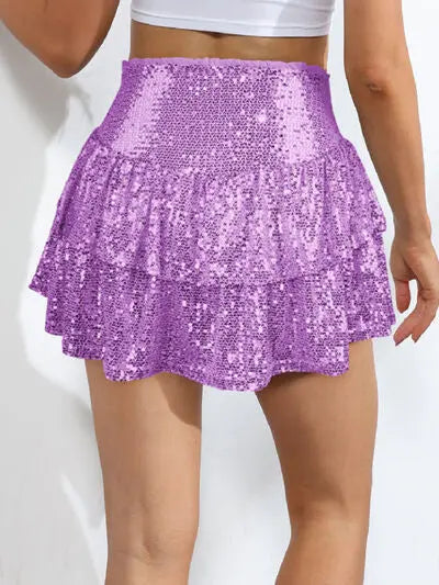 | Sequin Layered Mini Skirt