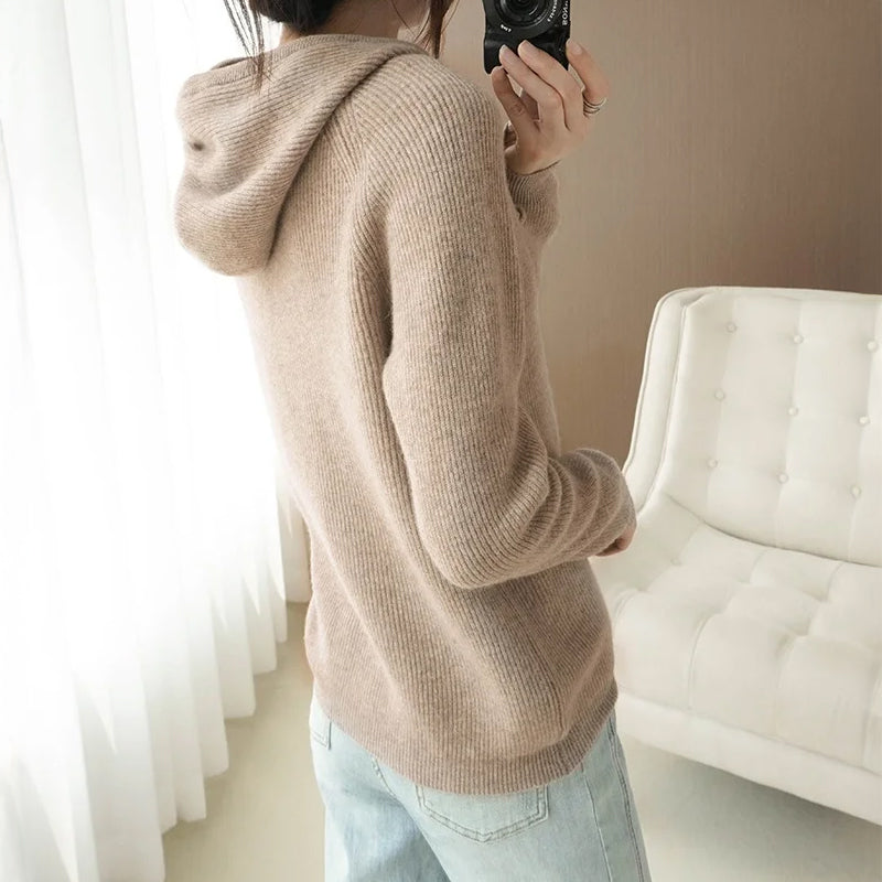 Serene Knit Relaxed Ribbed Hoodie