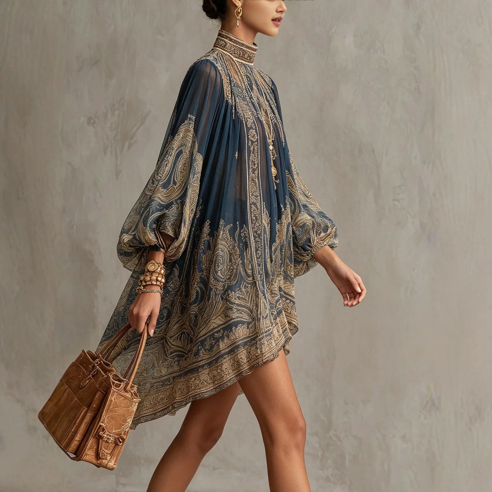 Damaris Printed Chiffon Dress