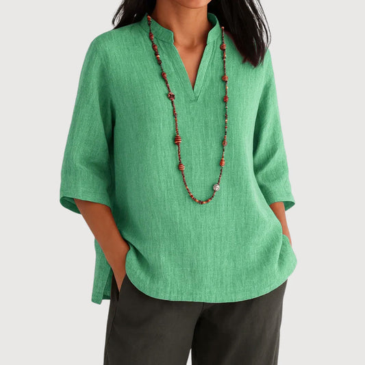 Sofia Amoretti 3/4 Sleeve Relaxed Fit Blouse