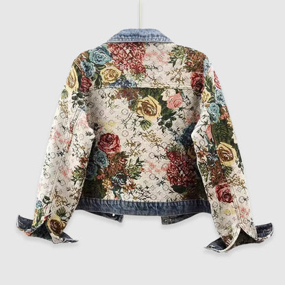 Sofia Amoretti - Veste en jean à fleurs