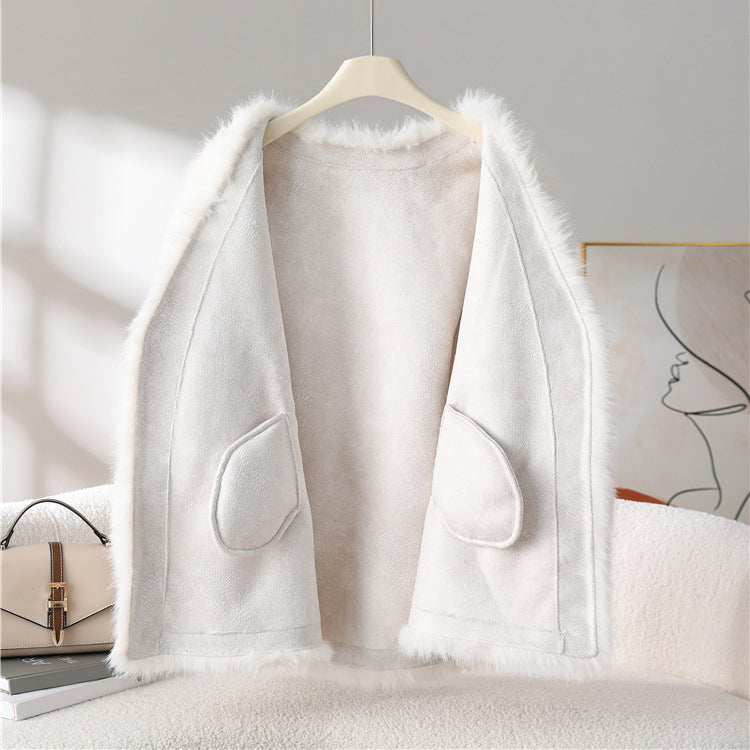 Sofia Amoretti Faux Fur Coat with Tie Belt