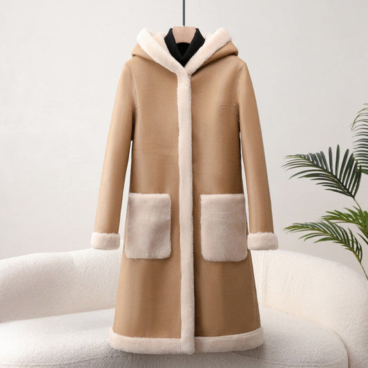 Sofia Amoretti Faux Leather Coat with Wool Lining