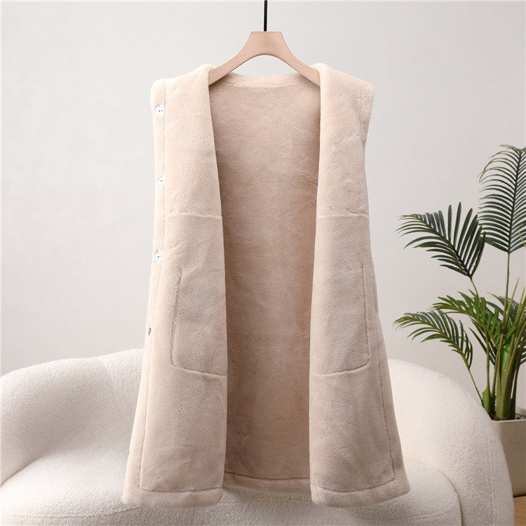 Sofia Amoretti Faux Leather Coat with Wool Lining