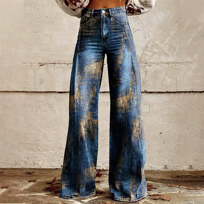 Sofia Amoretti Flared Jeans with All-Over Print