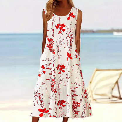 Sofia Amoretti Floral Sleeveless Midi Dress