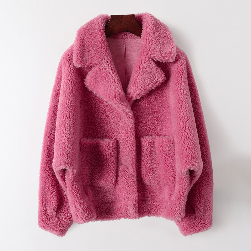 Manteau en peau lainée de luxe Sofia Amoretti