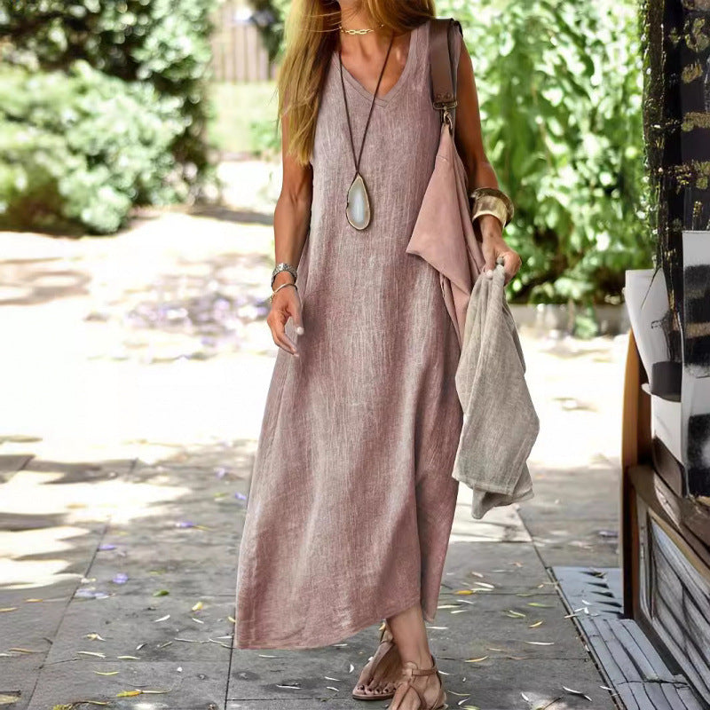 Sofia Amoretti Maxi Dress with V-Neck