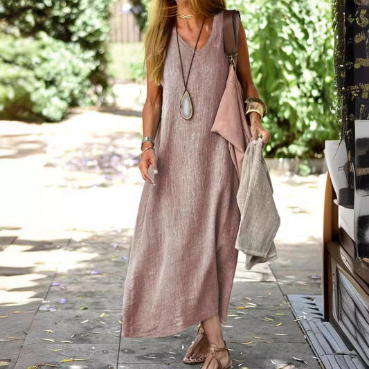 Sofia Amoretti Maxi Dress with V-Neck