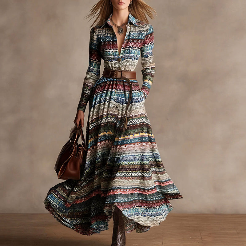 Sofia Amoretti Multicolor Bohemian Pattern Maxi Dress