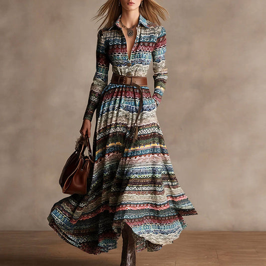 Sofia Amoretti Multicolor Bohemian Pattern Maxi Dress