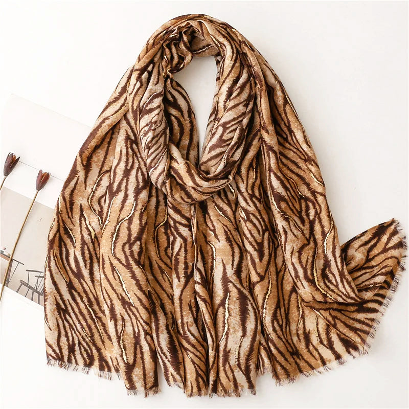 Sofia Amoretti Oversized Scarf with Zebra Pattern