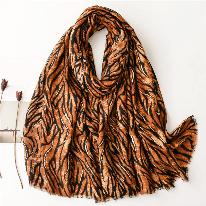 Sofia Amoretti Oversized Scarf with Zebra Pattern