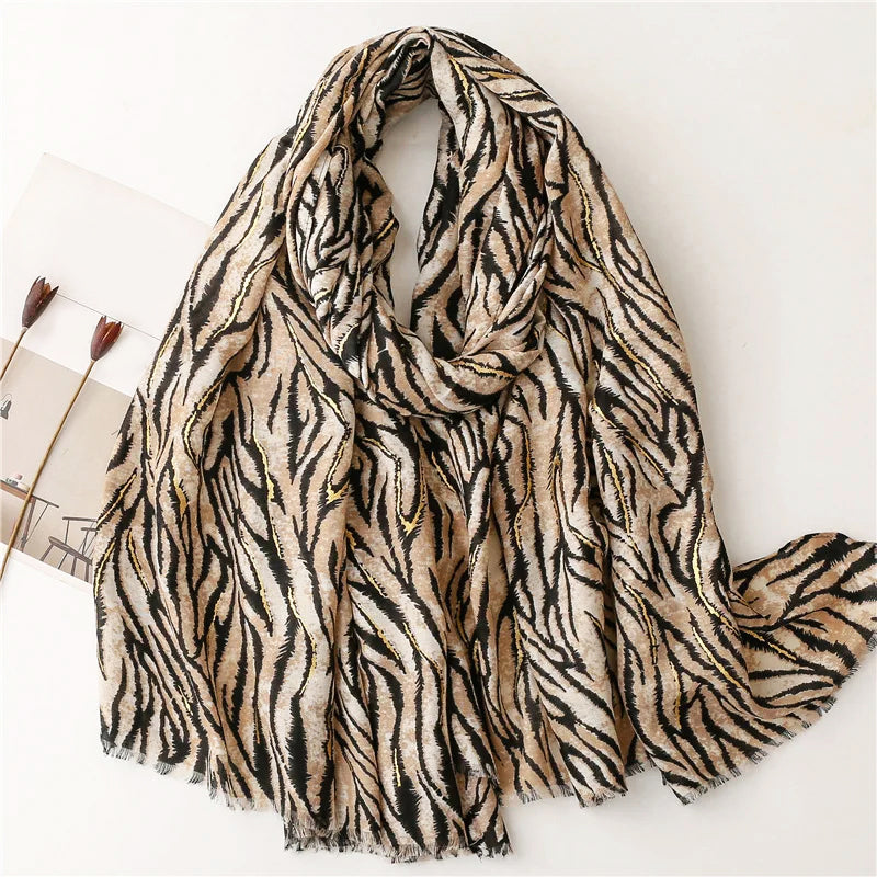 Sofia Amoretti Oversized Scarf with Zebra Pattern