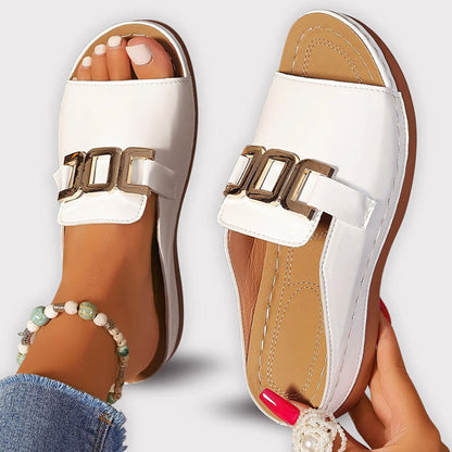 Sofia Amoretti Slip-On Sandals with Buckle Detail
