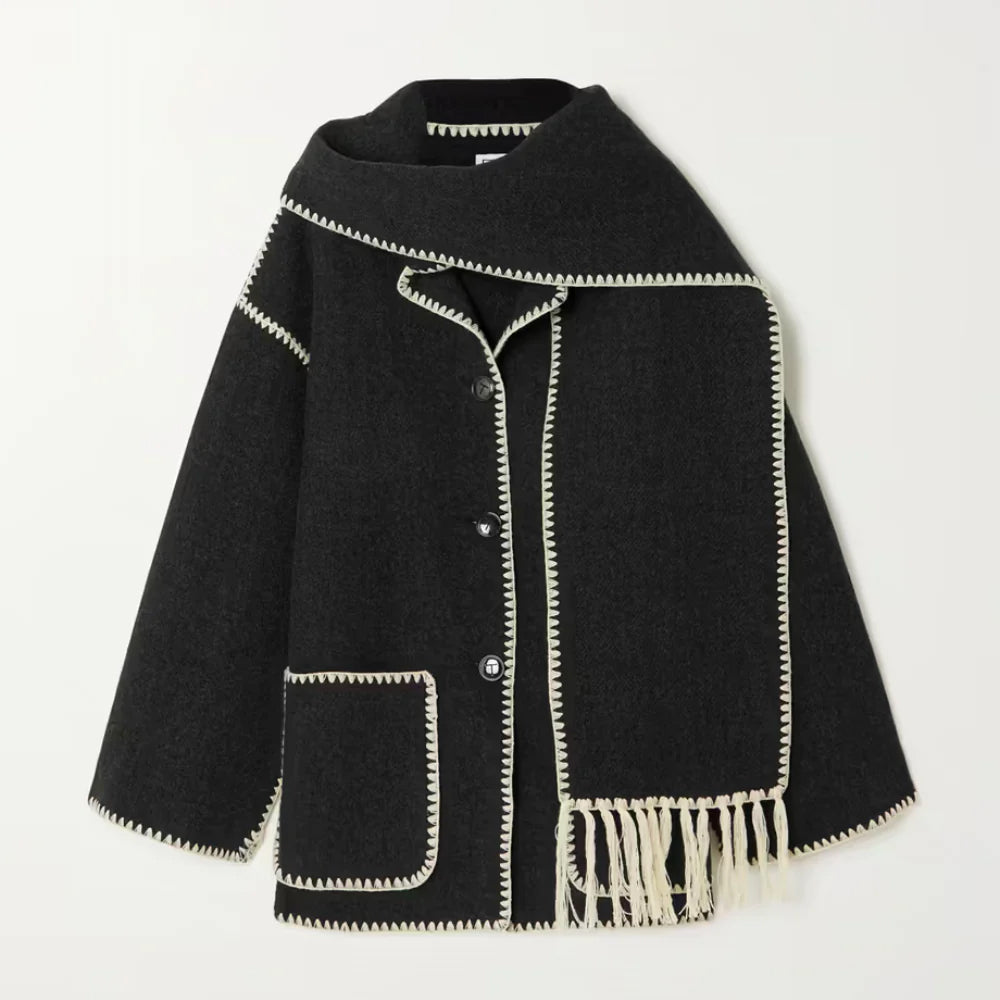 Manteau écharpe en laine Sofia Amoretti