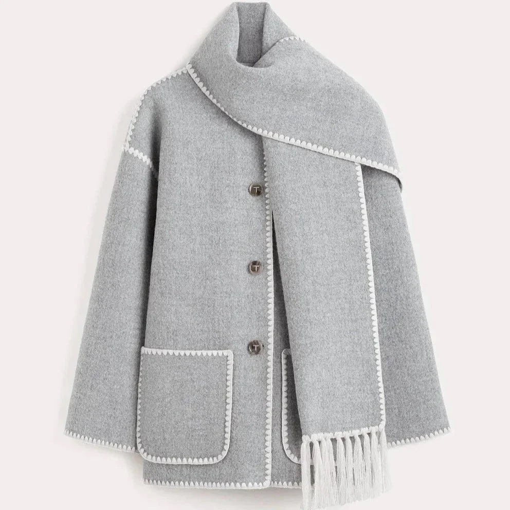 Manteau écharpe en laine Sofia Amoretti