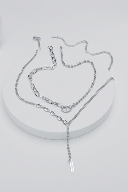 Blue Zone Planet | Stainless Steel Two-Piece Necklace Set