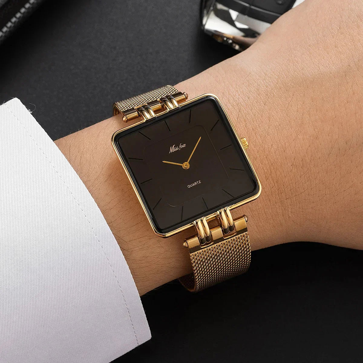 Statement Bold Gold Mesh Watch