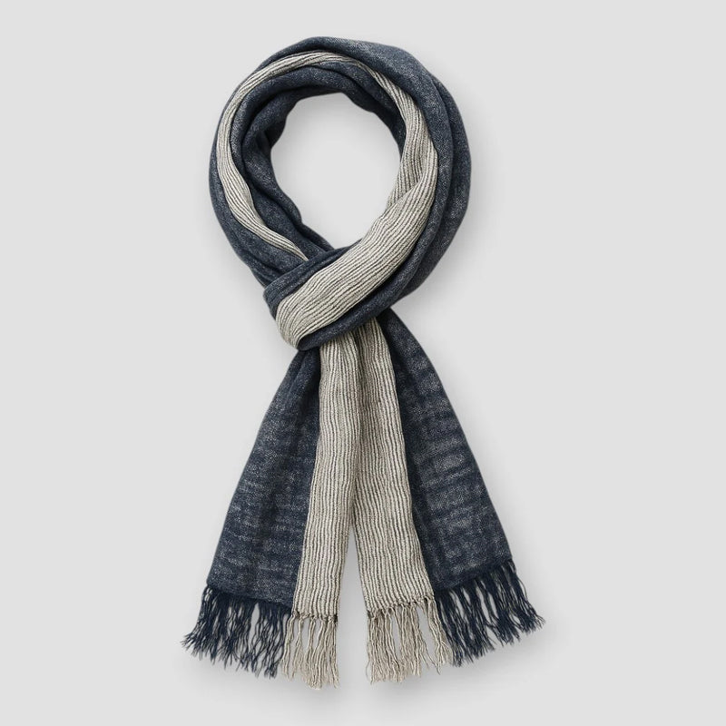 Two Tone Textured Fringe Scarf