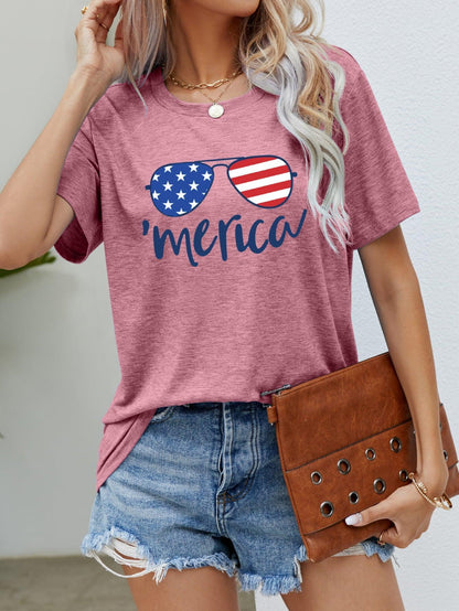 US Flag Glasses Graphic Tee