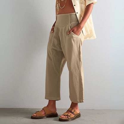 Valentina Rossi Cropped Pants with Wide Waistband