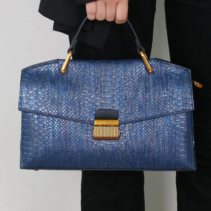 Valentina Rossi Genuine Leather Snake-Embossed Bag