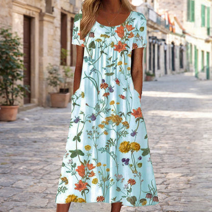 Valentina Rossi Floral A-Line Midi Dress