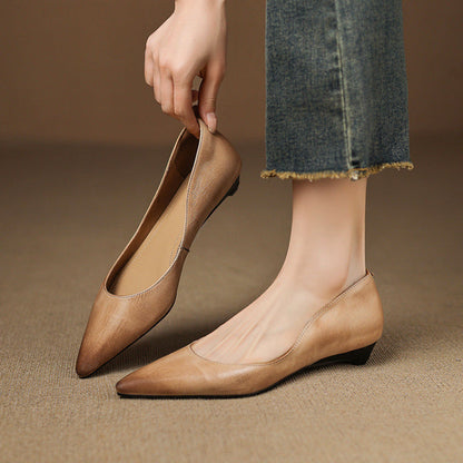 Valentina Rossi Genuine Leather Pointed Flats