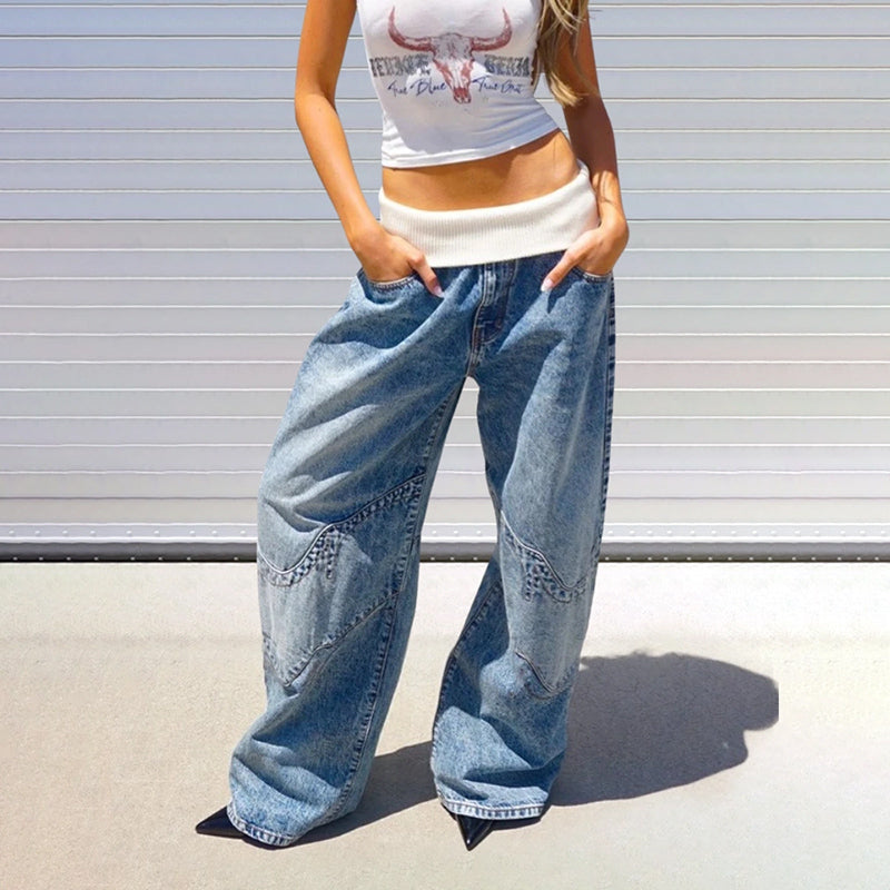 Valentina Rossi Low-Waist Baggy Jeans