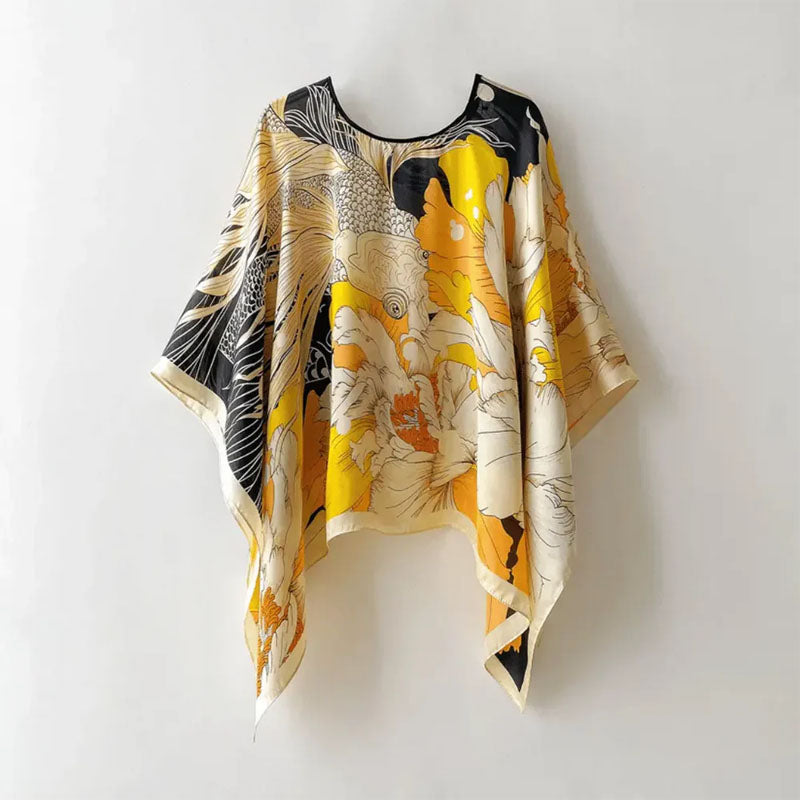 Valentina Rossi Oversized Printed Kaftan Blouse