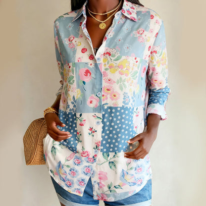 Valentina Rossi Patchwork Floral Blouse
