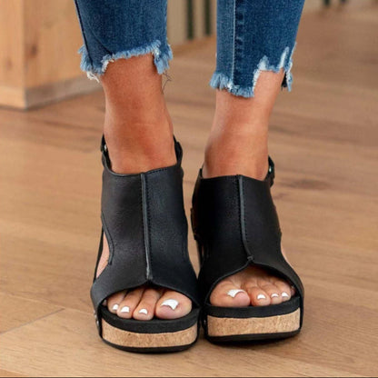 Valentina Rossi Slingback Cork Wedge Sandals