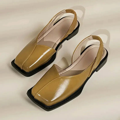 Valentina Rossi Square-Toe Slingback Flats