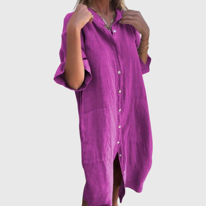 Valentina Rossi Button-Up Shirt Dress