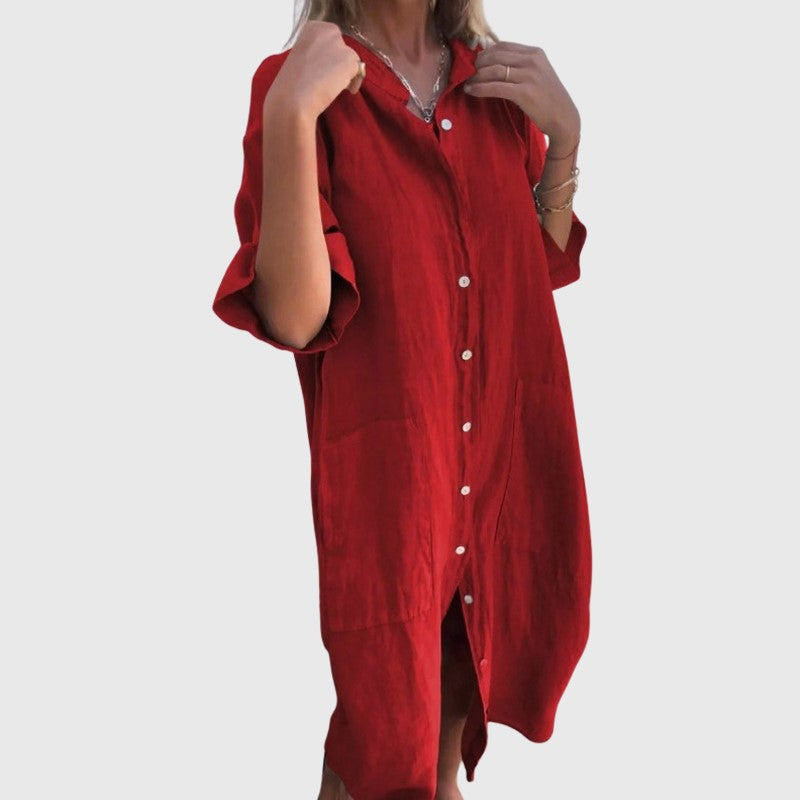 Valentina Rossi Button-Up Shirt Dress