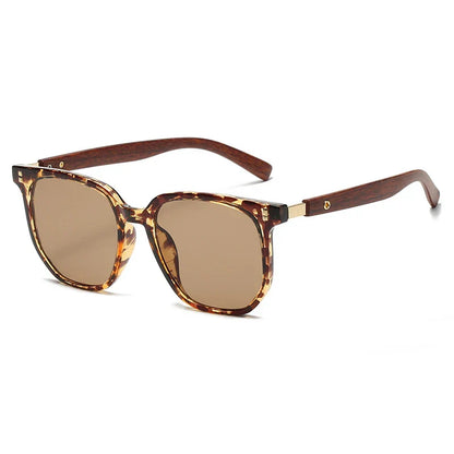 Vintage Oversized Woodgrain Sunglasses