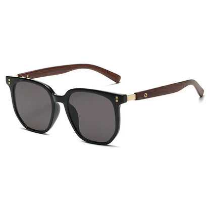 Vintage Oversized Woodgrain Sunglasses