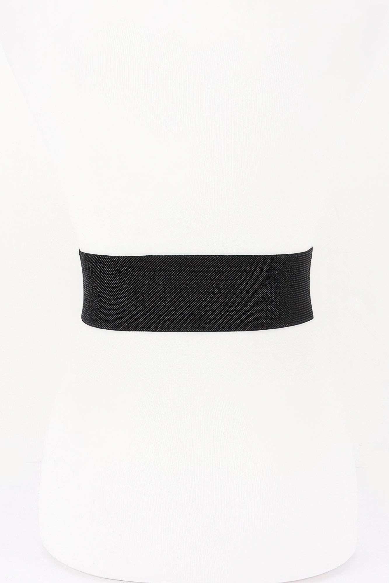 Vegan Leather Metal Buckle Elastic Belt