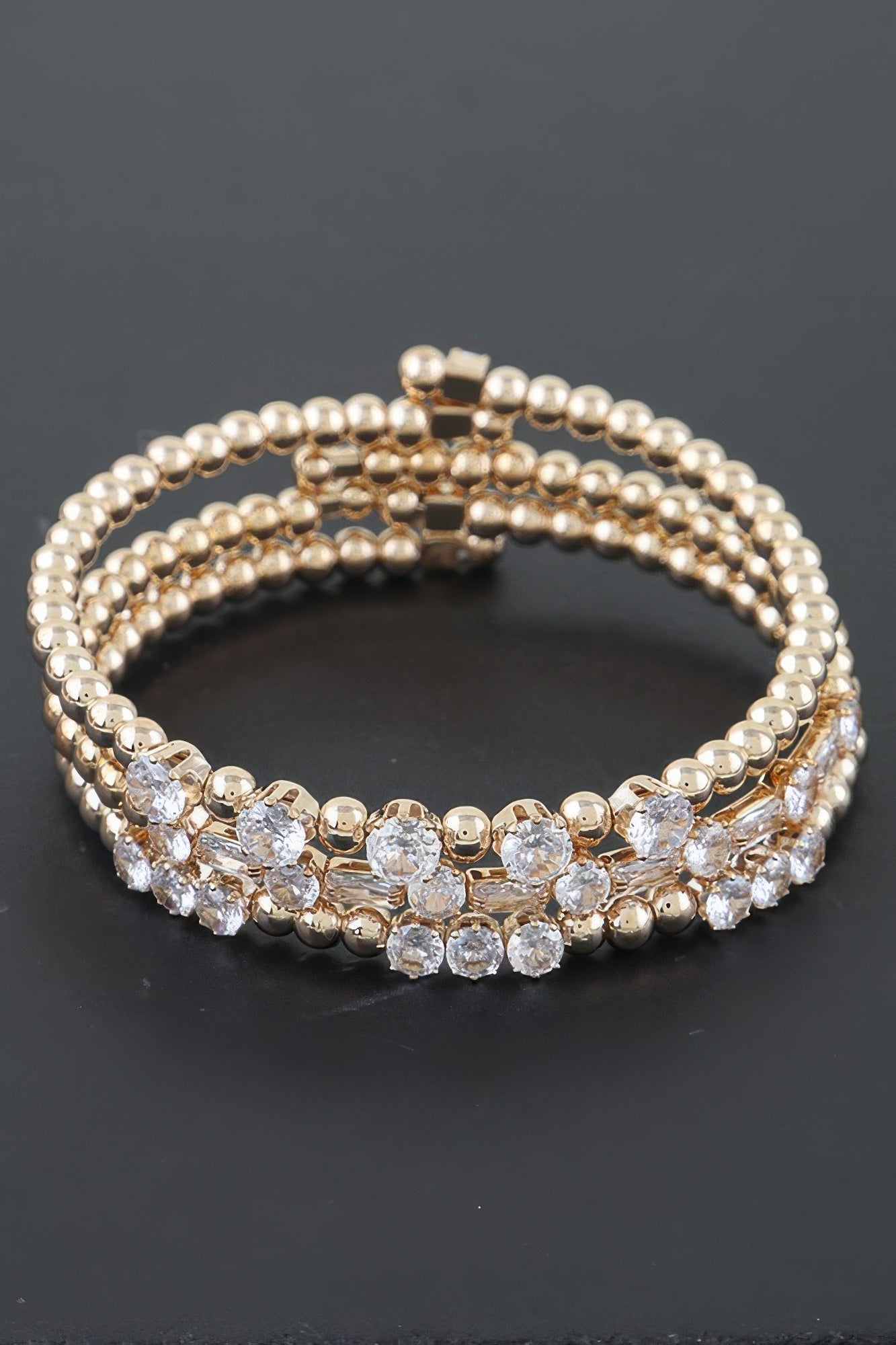 Multi Rhinestone Beaded Bracelet