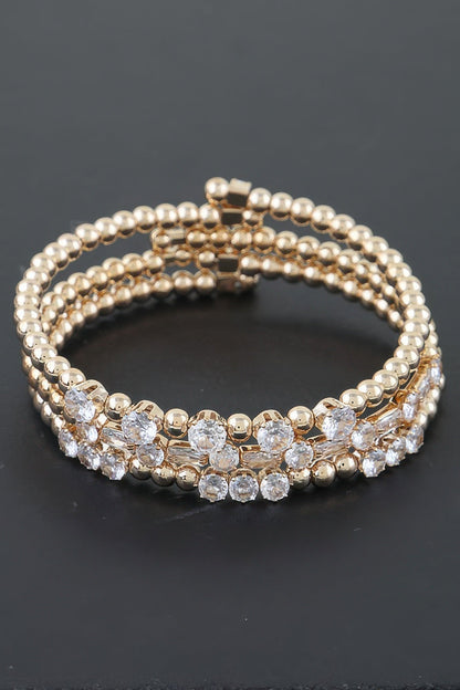Multi Rhinestone Beaded Bracelet