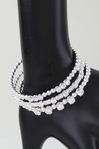 Multi Rhinestone Beaded Bracelet