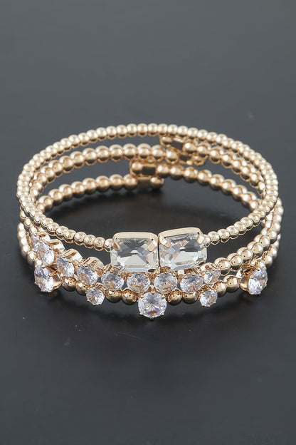 Multi Cubic Zirconia Beaded Bracelet