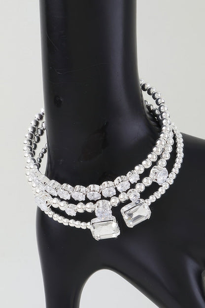 Multi Cubic Zirconia Beaded Bracelet