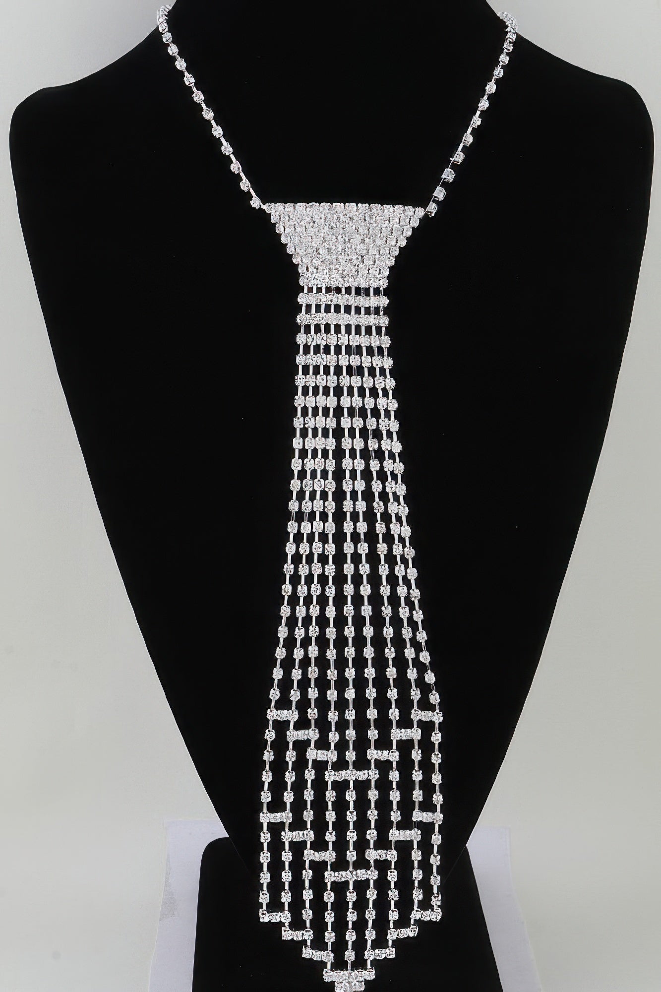 Bejeweled Tie Drop Necklace
